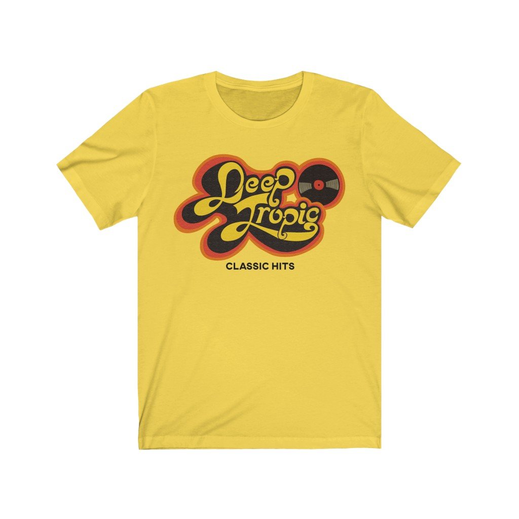 Classic Hits | Deep Tropic Short Sleeve Tee Vintage Style Yellow T-Shirt