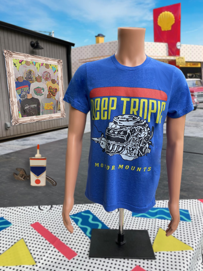 Motor Mounts | Deep Tropic Short Sleeve Tee Vintage Style Blue T-Shirt