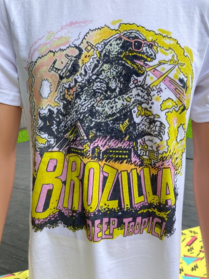 Brozilla | Deep Tropic Short Sleeve Tee Vintage Style White T-Shirt
