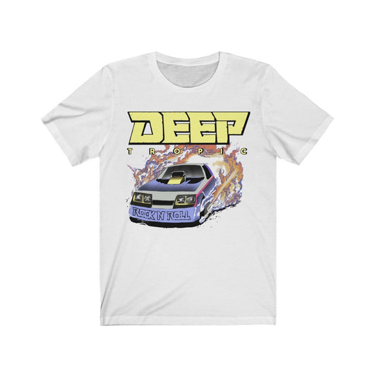 Race Car | Deep Tropic Short Sleeve Tee Vintage Style White T-Shirt